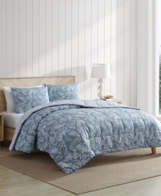 Fern Garden Reversible 3 Piece Comforter Set, Full/Queen