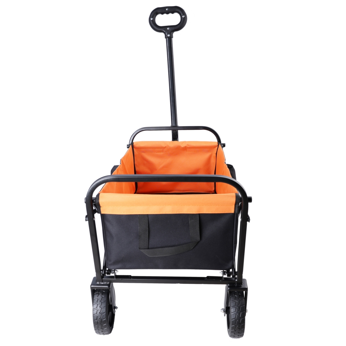 Streamdale Furniture Mini Folding Wagon Garden Shopping Beach Cart (Black+Yellow+Brake) - Beige+yellow