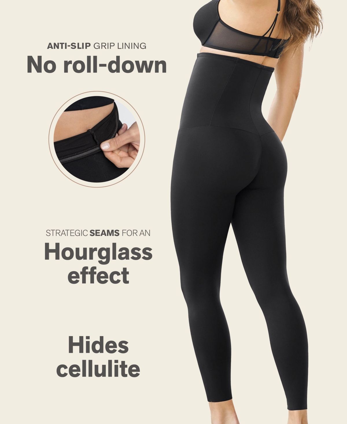 Leonisa Women's Extra High Waisted Firm Compression Leggings