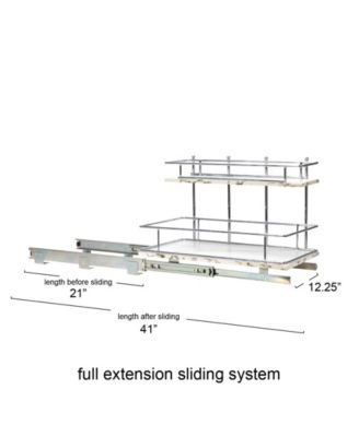 Glidez Chrome-Plated Steel and Faux Marble Pull-Out/Slide-Out Storage Organizer for Under Sink or Cabinet 2-Tier Design
