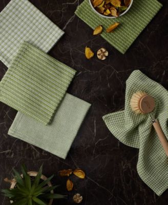 Everyday Kitchen Collection Assorted Dishcloth Set, 12x12", Antique Green, 5 Count