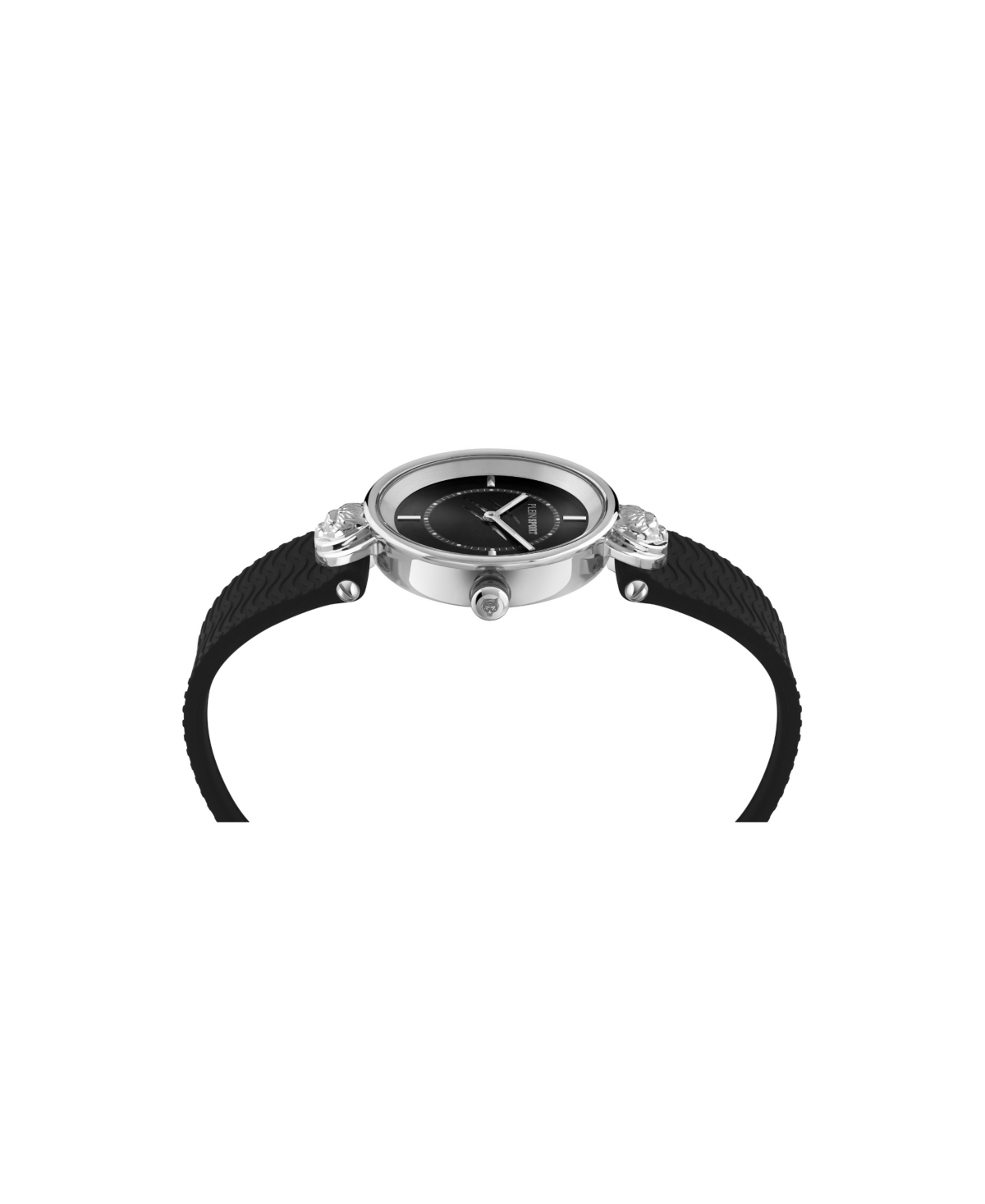 Plein Sport Two-hand Quartz Movement Watch With Textured Silicone Strap In Black