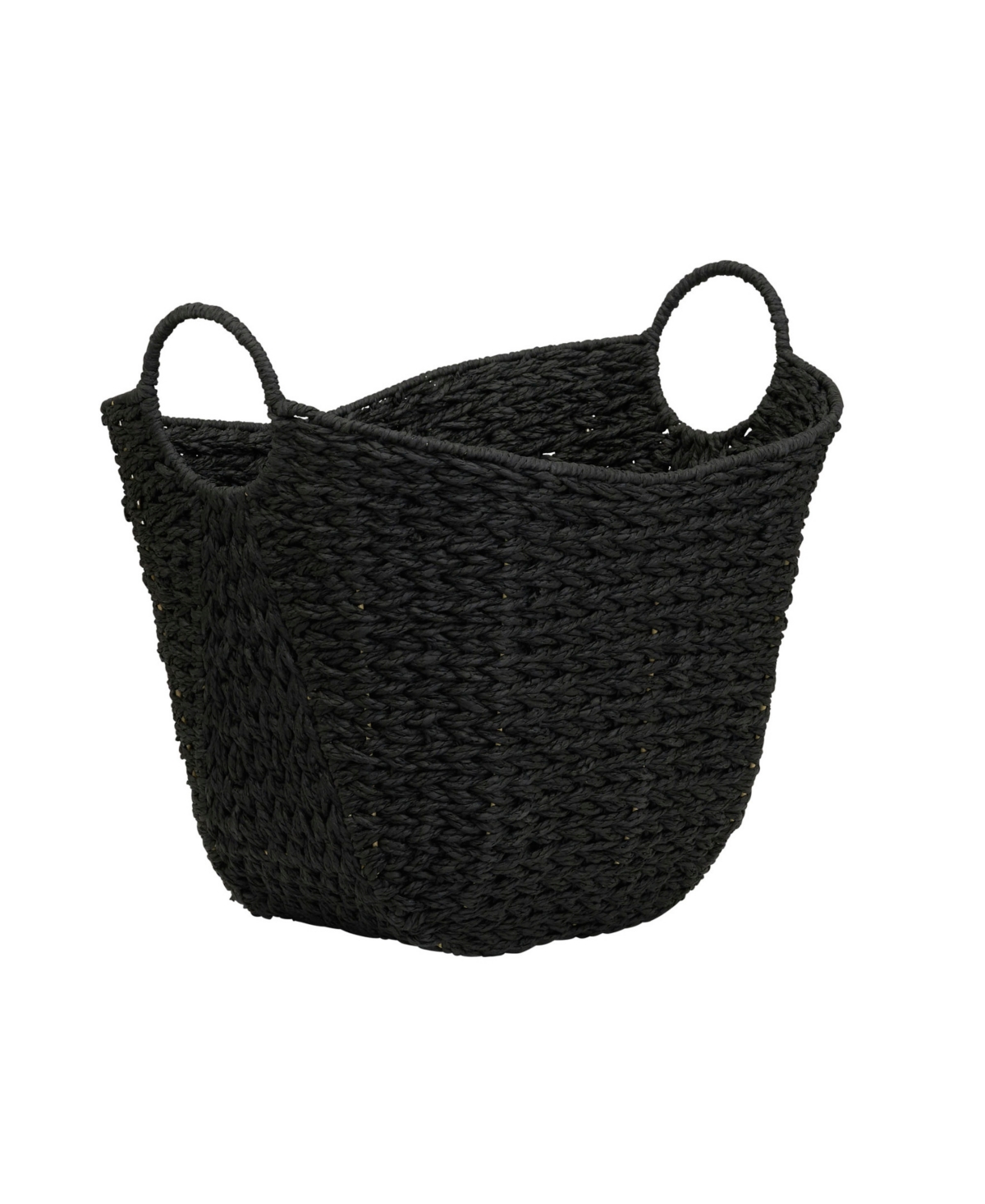Paper Rope Basket with Handles - Black