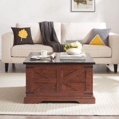 Streamdale Rustic Oak Coffee Table with Hidden Storage