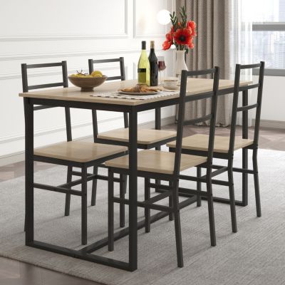 Industrial Style 5-Piece Table and Chair Set