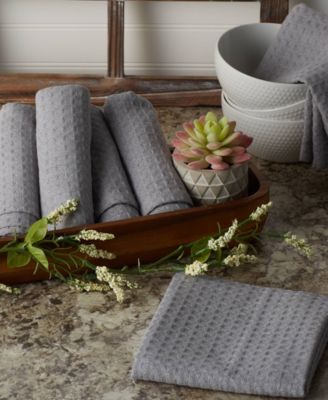 Cotton Kitchen Collection Dishtowel Set, 18x26", Gray, 6 Piece