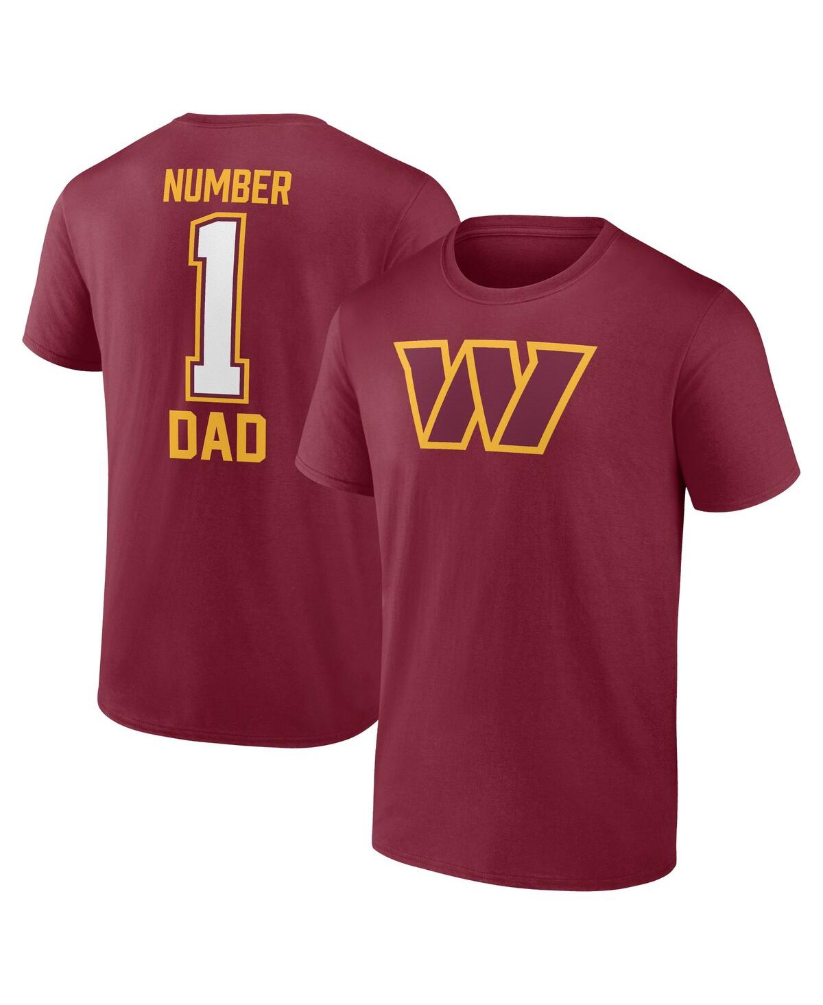Shop Fanatics Men's Burgundy Washington Commanders Father's Day T-shirt