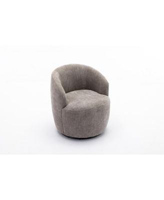 Chenille Swivel Accent Barrel Chair