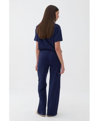 Women's Cargo Pants with Elastic Waistband