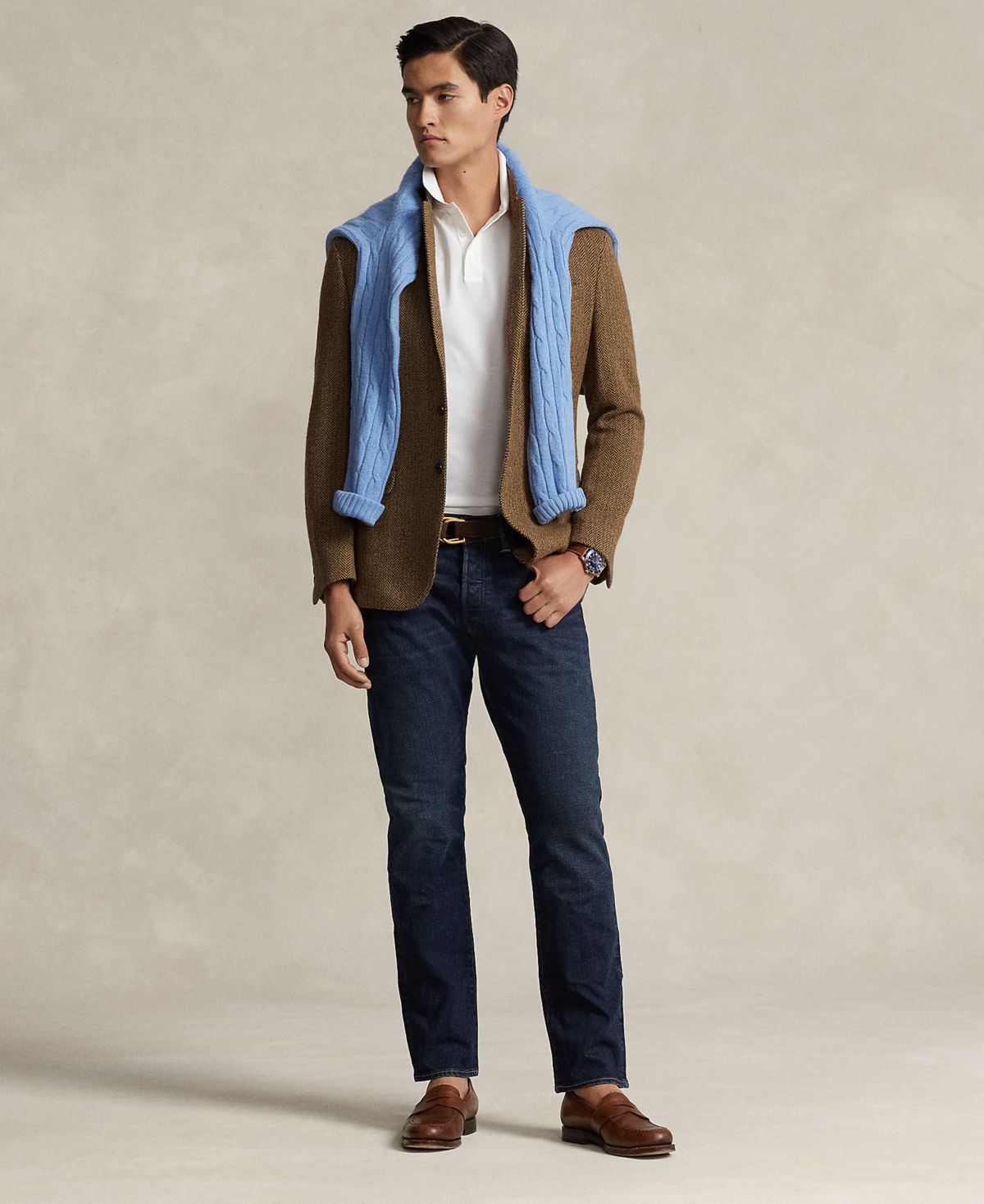 Мужские зауженные прямые джинсы-стрейч Varick