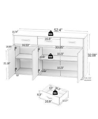 Three Doors Side Table-Grey
