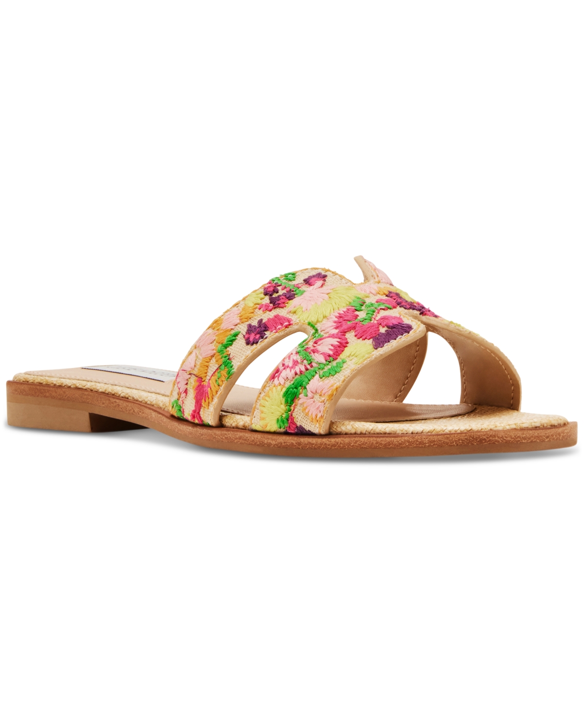 STEVE MADDEN WOMEN'S HADYN EMBROIDERED SLIDE SANDALS 
