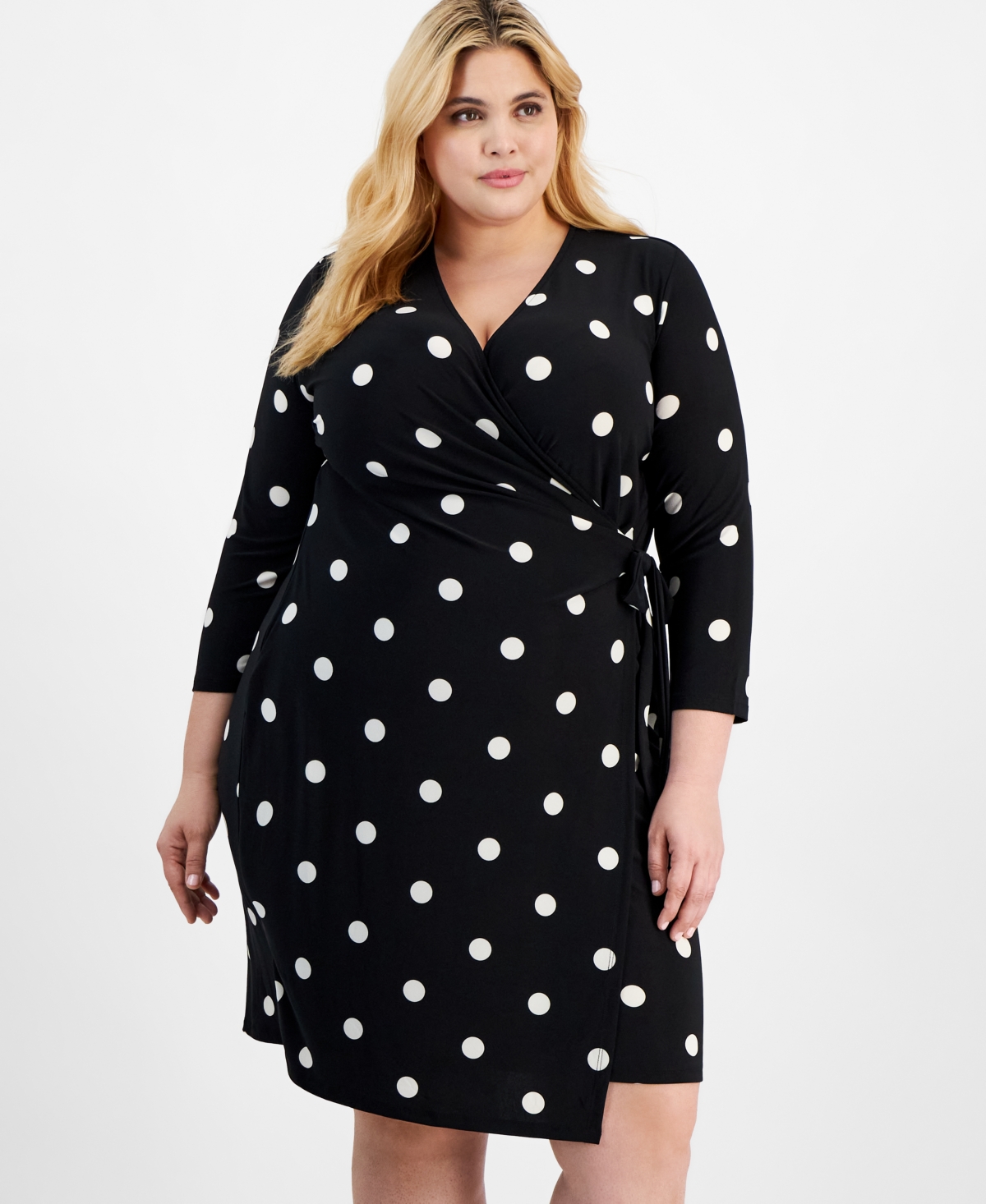 Anne Klein Plus Size Classic Wrap Dress -Anne White