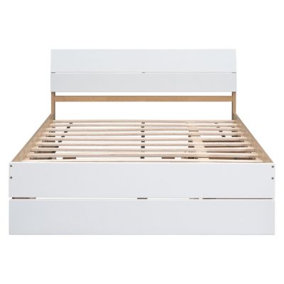 Streamdale Modern Full Bed Frame with Trundle and Drawers