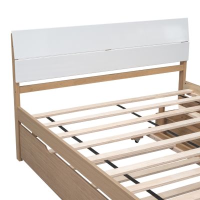 Streamdale Modern Full Bed Frame with Trundle and Drawers