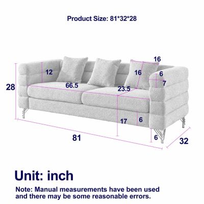  Oversized 3-Seat Sectional with Pillows