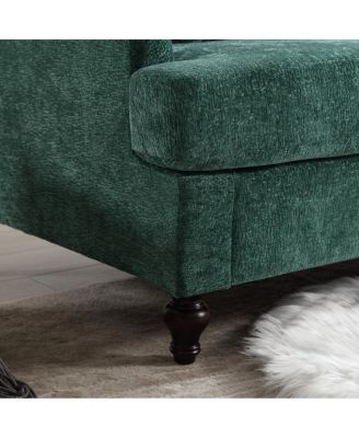 Modern Chenille Fabric Loveseat, 2-Seat Upholstered Loveseat Sofa Modern Couch