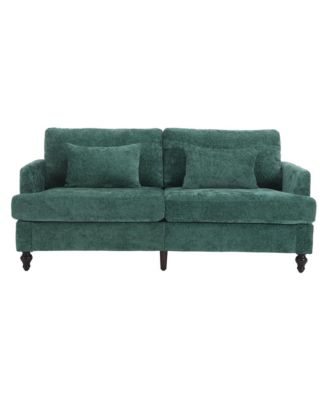 Modern Chenille Fabric Loveseat, 2-Seat Upholstered Loveseat Sofa Modern Couch