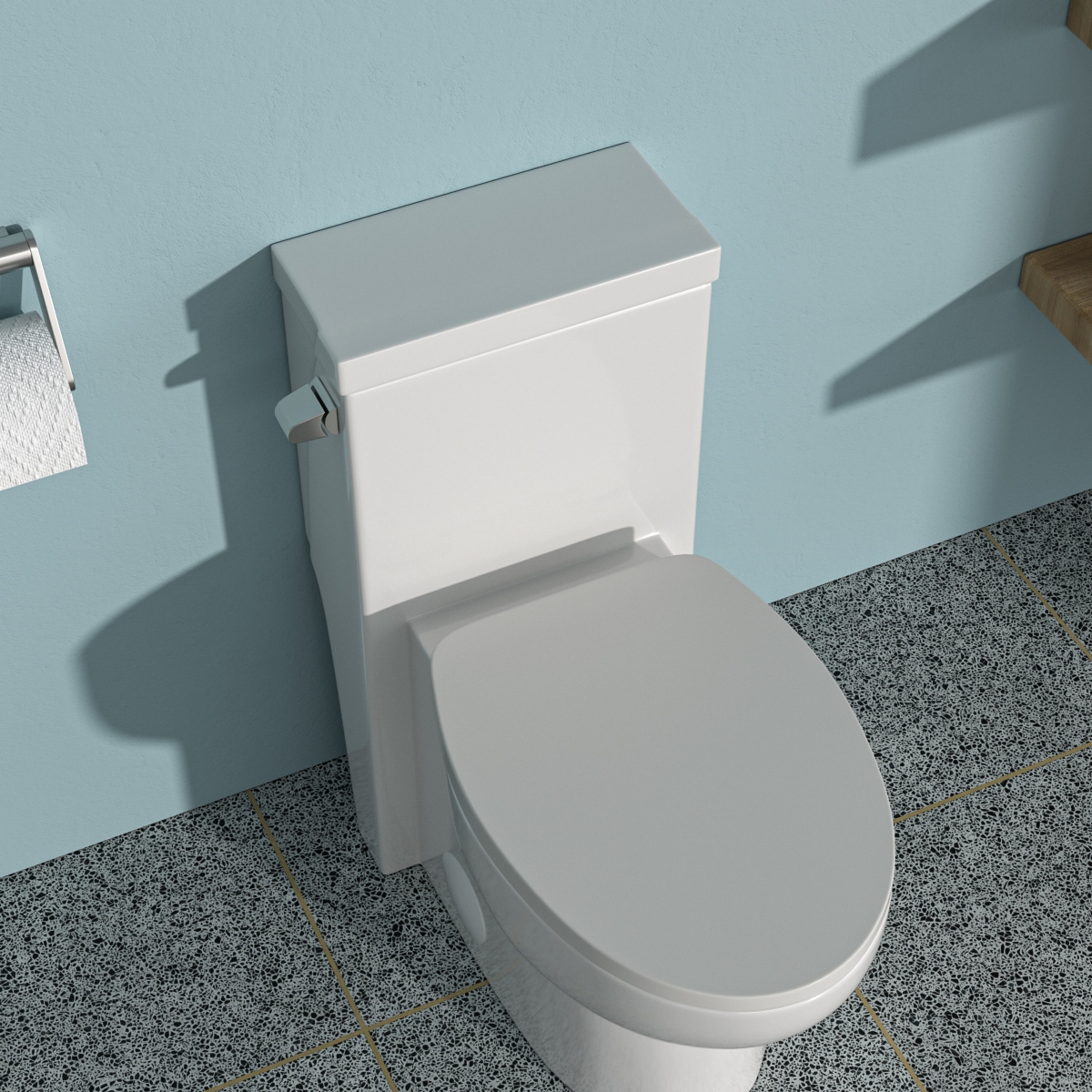 Ceramic One Piece Toilet, Single Flush With Soft Closing Seat 0000 - White