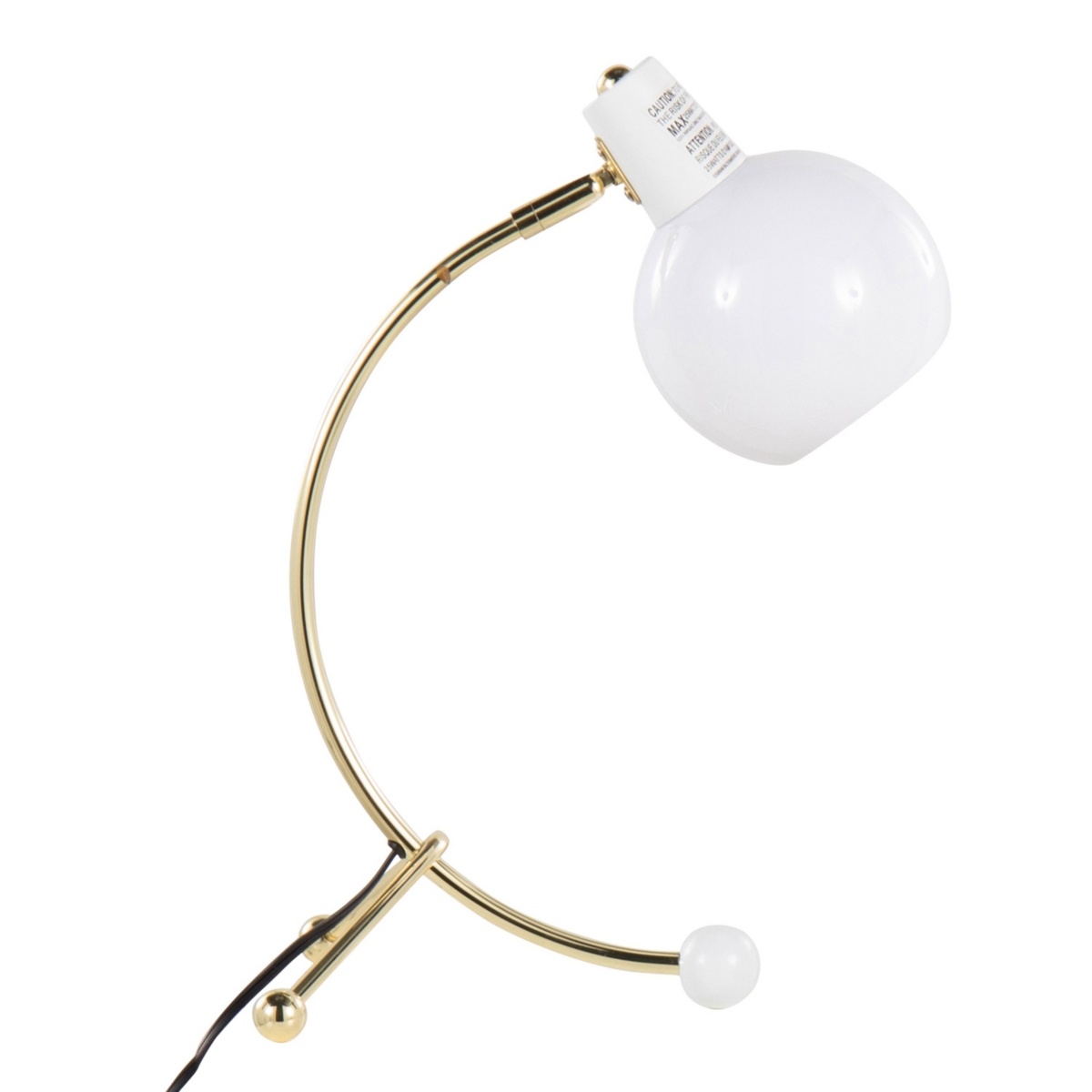 Streamdale Furniture Eileen Contemporary Task Lamp in Metal and White Plastic Shade by LumiSource