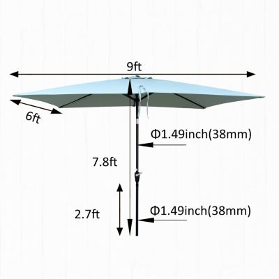 Streamdale Waterproof Patio Umbrella with Tilt and Crank
