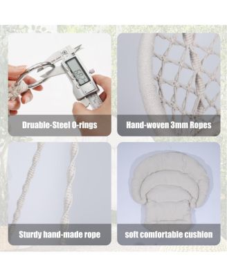 Streamdale Macrame Swing Chair for Indoor and Outdoor with Cushion