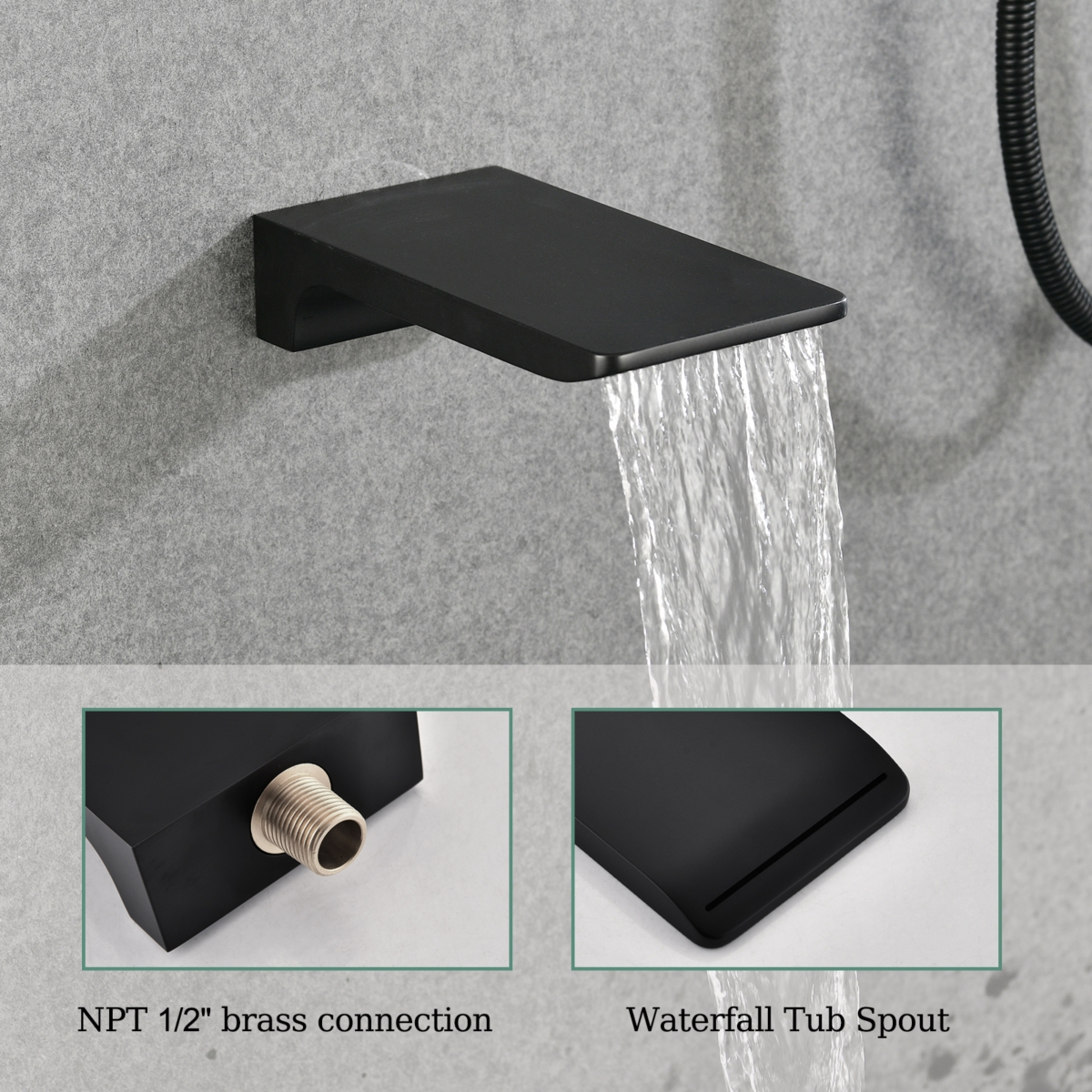 Streamdale Furniture Wall Mounted Shower System with Handheld and Rainfall Shower Heads