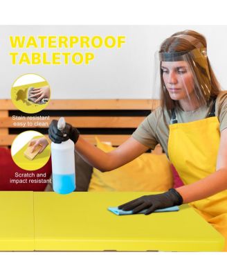 Streamdale 4FT Yellow Folding Table for Outdoor/Indoor Use