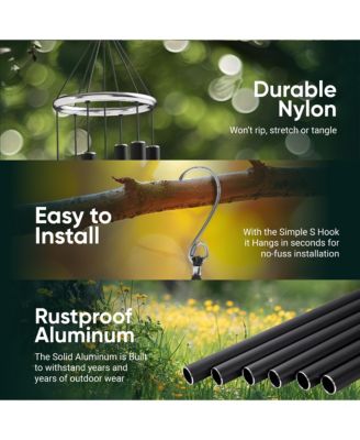 Aureole Tunes Wind Chimes - 6-Tube Outdoor Windchime, B Pentatonic Scale - 28 Inch