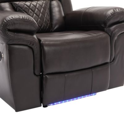 Manual Recliner Chair with LED Lights for Home Theater