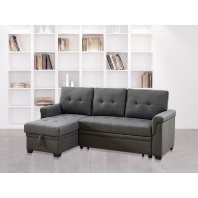 Destiny Reversible Linen Sleeper Sectional w/ Chaise