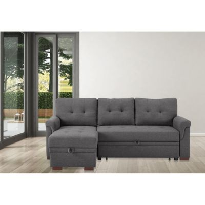 Destiny Reversible Linen Sleeper Sectional w/ Chaise