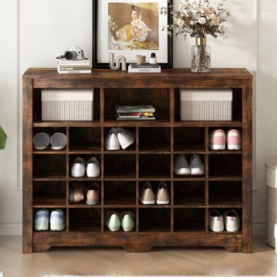 MDF and particle board Sleek 24 Shoe Cubby Console & Sideboard