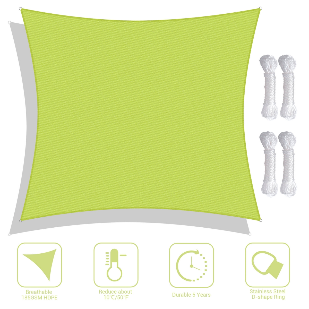 23x22 Ft 97% Uv Block Rectangle Sun Shade Sail Canopy Outdoor Patio Garden Yard