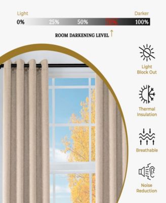 Senna Textured Blackout Curtain Set of 2 Panels, 52"x 63"