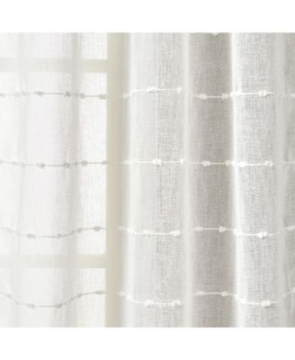 Farmhouse Textured Grommet Sheer Window Curtain Panels