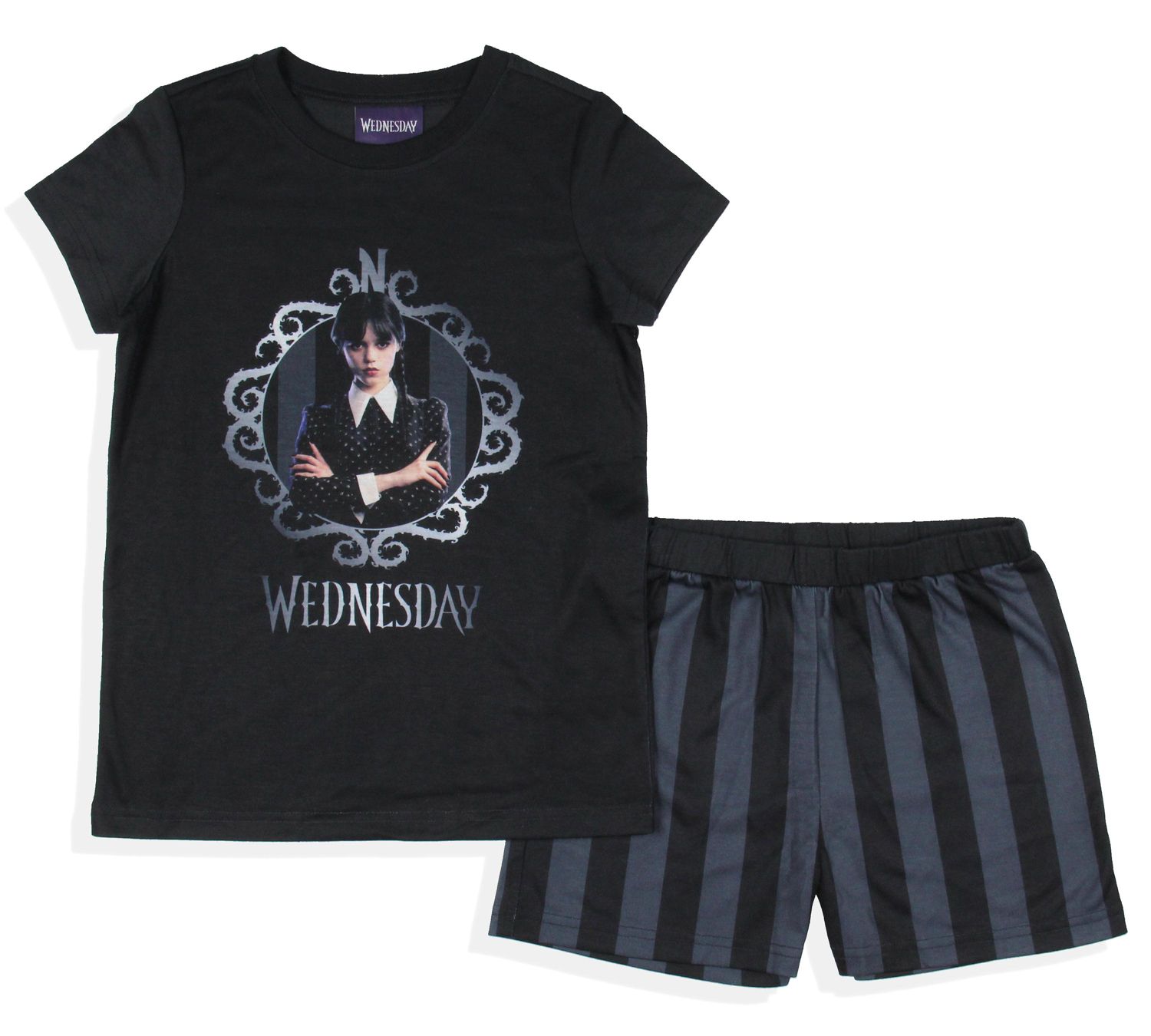 Addams Family Girls' Pajamas Tonight Was Torture 2 Piece Kids Sleep Short Set
