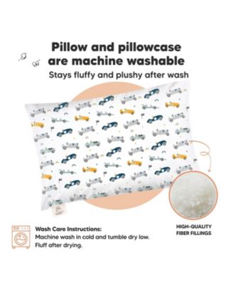 Jumbo Toddler Pillow with Pillowcase, 14X20 Soft Organic Toddler Pillows for Sleeping, Kids Travel Pillow