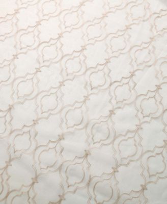 Modern Embroidered Imperial Trellis Sheer 2-Piece Curtain Panel Set with Grommet Header Top, 52" X 96"