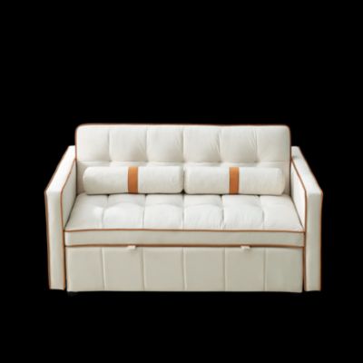 55 Inches Fabric Side Pockets Pull-Out Sofa Bed