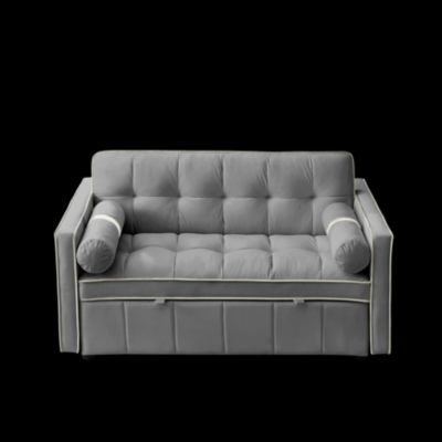 Modern 55.5 Pull Out Sleep Sofa Bed 2 Seater Loveseats Sofa Couch With Side Pockets