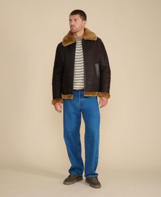 Men's Brown Shearling Aviator Jacket