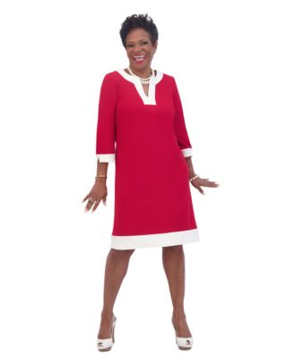Kasper - Women's Jude Contrast-Trim Sheath Dress