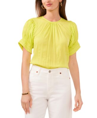 Vince Camuto - Women's Puff-Sleeve Crinkle Blouse
