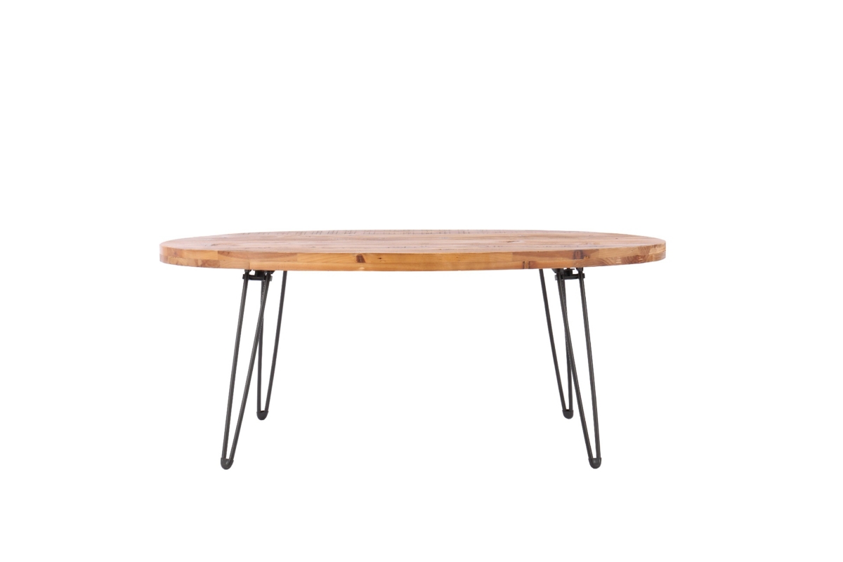 Streamdale Furniture OvalReclaimed Wood Foldable Cocktail Table For Your Living Room - Natural
