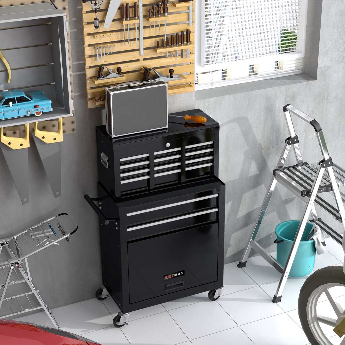 Streamdale Furniture High Capacity Rolling Tool Chest With Wheels And Drawers, 8-Drawer Tool Storage Cabinet