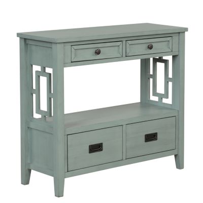 Farmhouse Console Table with Drawers & Shelf