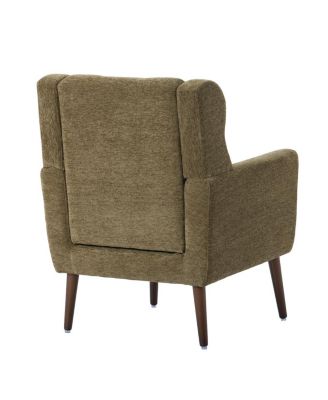 1 piece Chenille Foam-Filled Dark Blue Mid Century Accent Chair