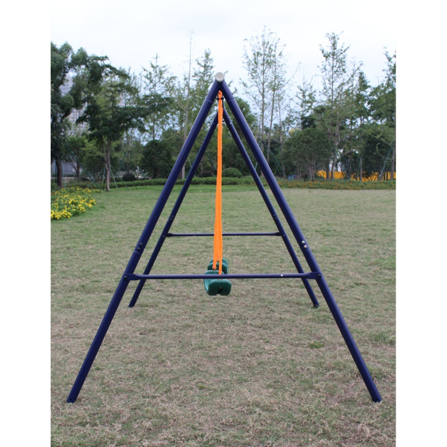 Детские игрушки Streamdale Furniture Streamdale Two Station Steel A-Frame Swing Set with Two Swing Seats, Ages 3-8, цвет: Синий — фото 8