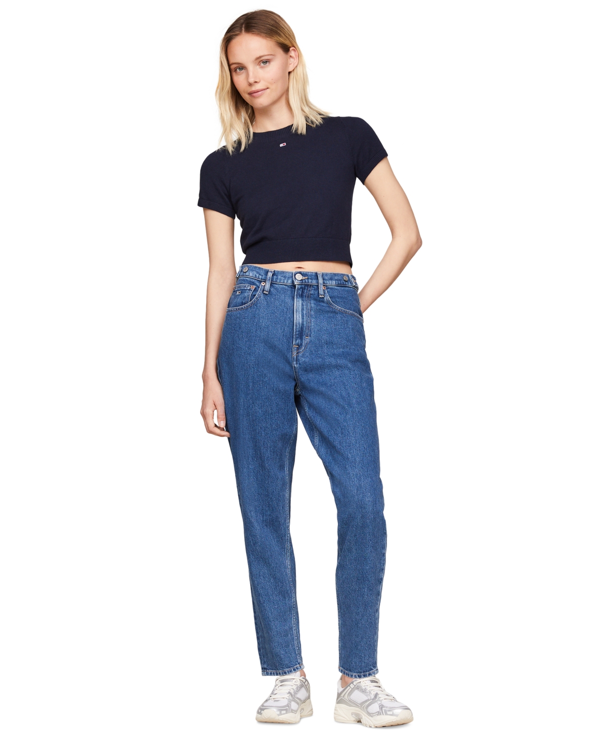 Tommy Jeans Women's Cropped Short-Sleeve Sweater